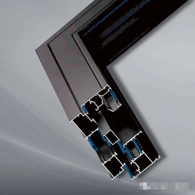 Broken bridge aluminum door and window cross section
