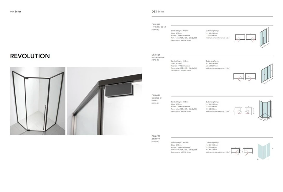 Stainless Steel Framed Casement Door Shower Room Stainless Steel Framed Casement Door Shower Room